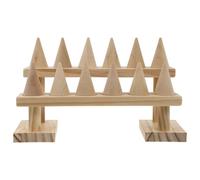 Yardwe Soporte para Anillos de Madera Maciza Exhibidor de Anillos de 2 Niveles Capacidad para 12 Piezas Diseño Compacto para Exhibición Hogar y Tiendas