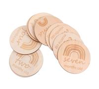 Yardwe Tarjetas de Crecimiento para Ñiño, 13 Piezas de Madera Beige, Grabado a Doble Cara, para Registrar el Primer Año y Fotos de Recién Nacido