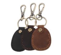 Yardwe Tarjetero Protector con Llavero para Tarjeta De Acceso Vintage, De Poliuretano PU Resistente, Set 3 Piezas En Negro, Marrón y Café, Unisex para Uso Residencial y Oficina