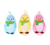 Yardwe Toallas de Baño para Bebés Pelota Exfoliante de Baño Set de 3 Unidades de Algodón de Dibujos Animados para Limpieza y Masaje Infantil en Colores Rosa Amarillo y Azul