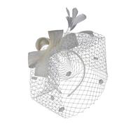 Yardwe Tocado de Malla para Mujer Color Beige Claro, Horquilla para Boda y Fiesta, Accesorio Cabello de Novia y Diadema Elegante para Fotos y Eventos Obsequios