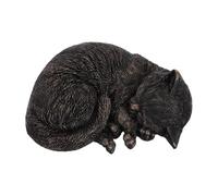 Yardwe Urna de Gato de Resina con Cierre Seguro y Repelente al Agua, Tamaño 21x16x9 Cm, Diseño de Gato Acostado para Exhibición Interior o Entierro Exterior