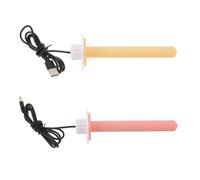 Yardwe Varilla Calentadora de Pájaros USB 2 Piezas, Percha para Loros y Cacatúas, Estación Calefacción para Jaulas de Pájaros en Invierno, Accesorios para Jaulas, Colores Rosa y Amarillo