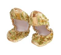 Yardwe Zapatos Antideslizantes de Lentejuelas Doradas para Baile Latino Talla XL Calzado Cómodo para Ballet Yoga y Práctica de Danza Diseño Resistente y Portátil