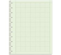 Yaridar Engineering Computation Pad, 8-1/2" x 11", Glue Top, 5 x 5 Graph Rule on Back, Green Tint Paper, 11-Hole Punched, 100 Sheets