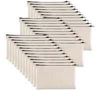 Yarlung Paquete de 32 Bolsas de Lona con Cremallera, 20,3 cm x 12,7 cm, en Blanco, para Manualidades, lápices, Bolsas de Maquillaje Multiusos para cosméticos, facturas de facturas, artículos de