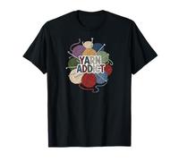 Yarn Addict Knitting Crochet Crafter Hobby Design Camiseta