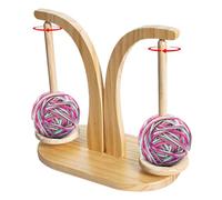 Yarn Ball Holder - Portable Yarn Minder Spinner Stand for Crocheting and Knitting | Magnetic Yarn Pendulum Knitting Stand Double Yarn Spindle Rotating Wooden Sewing Tool for Knitting