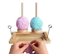 Yarn Ball Holder Stand - Double Spindle Rotating Yarn Organizer, Smooth Feeding Crochet Storage Rack For Knitting Sewing Craft Beginners Women Crochet Lovers, 9.84x6.69 Inches