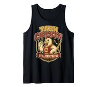 Yarn Chicken Still Undefeated Crochet Humor Camiseta sin Mangas