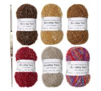 Yarn For Scrubbies - Crocheting Weaving Yarn, Scrubby Shine Yarrn | Assorted Colors Scrubby Assortment | Scrubbys Polyester Yarrn Sturdy| Polyester Assorted Colors Crocheting Yarns | For Dish Towels