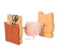 Yarn Holder | Cat Design Wooden Winder | Yarn Spinner Crocheting | for Thread Wool Home Knitting Spool Sewing Craft Ribbon