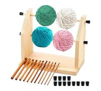 Yarn Holder Dispenser, Wooden Yarn Ball Holder, Double-Rotating Crochet Spool Holder, Yarn Storage Organizer, Portable Yarn Dispenser, Crochet Yarn Holder, Knitting Yarn Holder, Rotating Yarn Storage