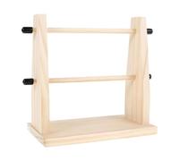 Yarn Holder Spinner - Wooden Double Layer Knitting Supplies With Anti Slip