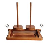 Yarn Holder Wooden, Thread Organizer Knitting, Rotating Double Spool with Smooth Turn Base, Wool Thread Stand, Solid Wood Craft Stand, Rustic Handmade Design, Crochet Station Craft Use