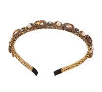 YARN & INK Diadema de diamantes de imitación para mujer, hecha a mano, con cuentas, accesorios para el cabello, vintage, regalo para mujeres y niñas