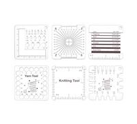 Yarn Measuring Gauge Tool - Knitting Needle Size Ruler, Sewing Measurement Conversion Gauge Tool Set Kit, Multi Function Yarn Crochet Measurement Ruler Tools Kit For Knitting Craft Projects