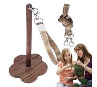 Yarn Minder - Portahilos de Madera con Correa | Soporte para Hilado de Madera para Evitar el enredo del | Suministros de Tejer Porta Hilos de muñeca portátiles para los Amantes D