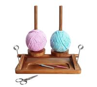 Yarn Spin Holder, Double Spindle Rotating Stand, Smooth Glide Knitting Yarn Dispenser, Durable Wooden Craft Tool Organizer, Free Rotation Design System, Crochet Sewing Craft Use