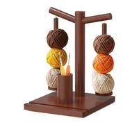 Yarn Spinner for Crocheting,Magnetic Rotating Knitting Spinner,Wooden Yarn Ball Holder with Phone Stand and 2 Spindles | for Knitter Crocheter Women Sewing Craft Room