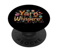 Yarn Whisperer Knitting Crochet Crafter Design PopSockets PopGrip Adhesivo