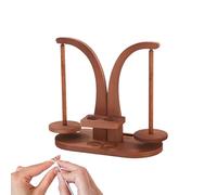 Yarn Winder - Wooden Rotating Double Spindles Roller for Crocheting and Knitting, Smooth Handcrafted Tool for Women and Men with Stable Base for Braiding, Handwork, Home Fiber Art, 11.22in