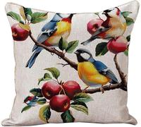 YarnAdventures Cross Stitch Cushion Kits,Hermosos pájaros en la rama,Needlecraft Tapestry Kit Cushion Cover Craft,Hand Embroidery Cross Stitch Art for Home Decor,45x45cm