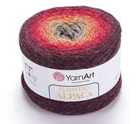 YarnArt Flores Alpaca 20% Alpaca 80% Acrílico Peso 9.5 oz Longitud 1028 yardas Multicolor Rainbow Crochet Invierno Hilos Peso 2 Deporte (422)