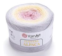YarnArt Flowers Alpaca 20% alpaca 80% acrílico, peso 9.8 onzas de longitud 1028 yardas multicolor arco iris ganchillo invierno peso 2 deporte (404)