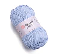 YarnArt J.Plus - Hilo de mezcla de algodón, hilo suave para tejer y ganchillo, 55% algodón, 45% acrílico, 100 g, 160 m, peso: 4, (1 madeja) (69)