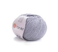 YarnArt, Jeans, Hilo de mezcla de algodón para amigurumi, ganchillo y punto, hilo turco suave 55 % algodón, 45 % poliacrílico, para proyectos hechos a mano, Gris 46