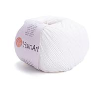 YarnArt, Jeans, Hilo de mezcla de algodón para amigurumi, ganchillo y punto, hilo turco suave 55% algodón, 45% poliacrílico, para proyectos hechos a mano, Color 1