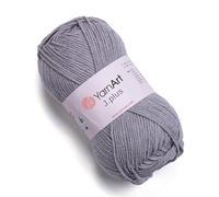 YarnArt Jeans Plus Yarn - Hilo de mezcla de algodón, hilo suave para tejer y ganchillo, 55% algodón, 45% acrílico, 100 g, 160 m, peso del hilo: 4, (1 madeja) (46)