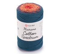 YarnArt Macramé de algodón Macramé Cuerda de macramé de 8.5 onzas, 246.06 yardas 80% algodón Macramé Multicolor Macrame, hilo de macramé colorido, peso peinado, Aran (4) (1317)