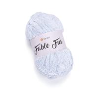 Yarnart - Ovillo de lana de fábula (100 g), hilo de piel sintética grueso y esponjoso, hilo de pestañas para tejer ropa de punto de ganchillo, hilo súper voluminoso (971)