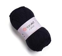 YarnArt Plus - Hilo de mezcla de algodón suave, 100 g (3,5 oz), 160 m (174 yardas), 55% algodón, 45% acrílico, peso peinado #4, ideal para amigurumis, proyectos de bebé, tejer y ganchillo, duradero y