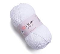YarnArt Plus - Hilo de mezcla de algodón suave - 100g (3,5oz) 160m (174yds), 55% algodón 45% acrílico - Peso peinado #4 - Ideal para amigurumi, proyectos de bebé, tejer y ganchillo - Duradero y suave