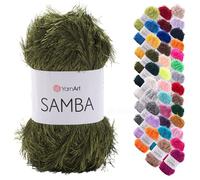 YarnArt Samba - Hilo suave similar a la piel, 150 m de hilo de pestañas de pelo largo para tejer, ganchillo y amigurumi, perfecto para bufandas, sombreros y proyectos decorativos, ovillo de 100 g (530