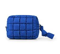 Yarnic Bolsa de maquillaje acolchada, bolsa de cosméticos, bolsa de aseo de viaje para mujer, bonita bolsa de maquillaje organizadora, bolsa de maquillaje acolchada, Azul Real, S, Diseño acolchado