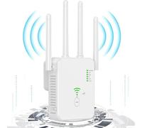 Yarniss 2024 Nuevo Repetidor WiFi, Repetidor WiFi Potente 1200Mbps, Amplificador WiFi inalámbrico de doble banda 5GHz y 2.4GHz con WPS, WiFi Extender Puerto Gigabit, Compatible con todos los routers