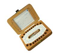 YARNOW 1 Juego Cajita de Madera para Dientes de Niña Organizador de Recuerdos Almacenamiento de Dientes Deciduos con para Fechas y Fotos para Recién Nacidos