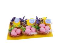 YARNOW 1 Juego De Huevos De Gallina Nido De Gallina Muñeco De Pascua Nido De Gallina Nido Falso Adorno De Mesa De Pascua Decoración De Pascua Cesta De Pascua Para Interiores