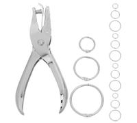 YARNOW 1 juego de perforadoras pequeñas para libros de hojas sueltas - Aros metálicos para encuadernación con perforadora de un solo agujero de 6 mm - Anillos para tarjetas de índice para