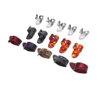 YARNOW 1 Juego Juego de selección selecciones púas de guitarra para punta del dedo acero con cubre dedos para guitarra púas de pulgar y dedo púas de dedo AbS Color Aleatorio