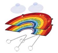 YARNOW 1 Juego Listado de acrílico candelabro de coche exterior solar muro decoraciones colgador pared percha pared decoración colgante del arco iris adorno colgante decorativo Colorful