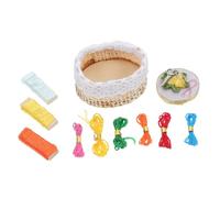 YARNOW 1 Juego Mini Cesta de Herramientas de Bordado De Coser miniaturas para Manualidades Alto Accesorios Juguete Kit de Mini casa Kit de Bricolaje en Miniatura Miniature Kits Madera
