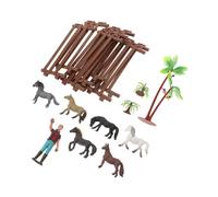 YARNOW 1 Juego Modelo de cobertizo para Caballos Infantiles Juguete de Granja Juguete Estable en Miniatura Multifuncional. Estatua de Caballos pequeños Valla Cerca el plastico