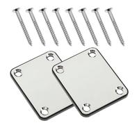 YARNOW 1 Juego Placa de mástil de guitarra placa de cuello de guitarra clavijero de guitarra placa de refuerzo del cuello Metal Silver