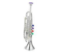 YARNOW 1 Pieza Modelo de Trompeta de Cuatro Tonos Juguete de Trompeta para trompetas para Juguete Musical de Trompeta para plastico abs Silver