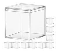 YARNOW 10 Cajas Transparentes para Dulces y Joyas, Caja Cuadrada de Ps Ligera y Fácil de Llevar, Adecuado para Fiestas y Almacenamiento en Familias